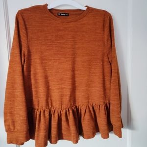 Burnt orange peplum sweater